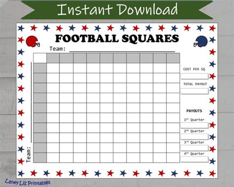 Printable 2024 Football Pool Templates, Sheets, Cards .